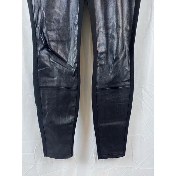White House Black Market Skinny Leg Faux Leather Front Women's Size 2R Jeggings - Picture 10 of 12